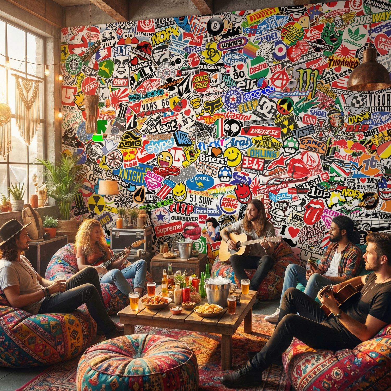 Wall Murals: StickerBomb mural