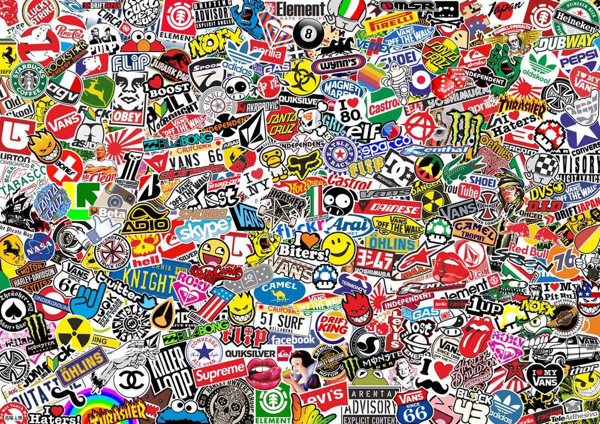 Wall Murals: StickerBomb mural