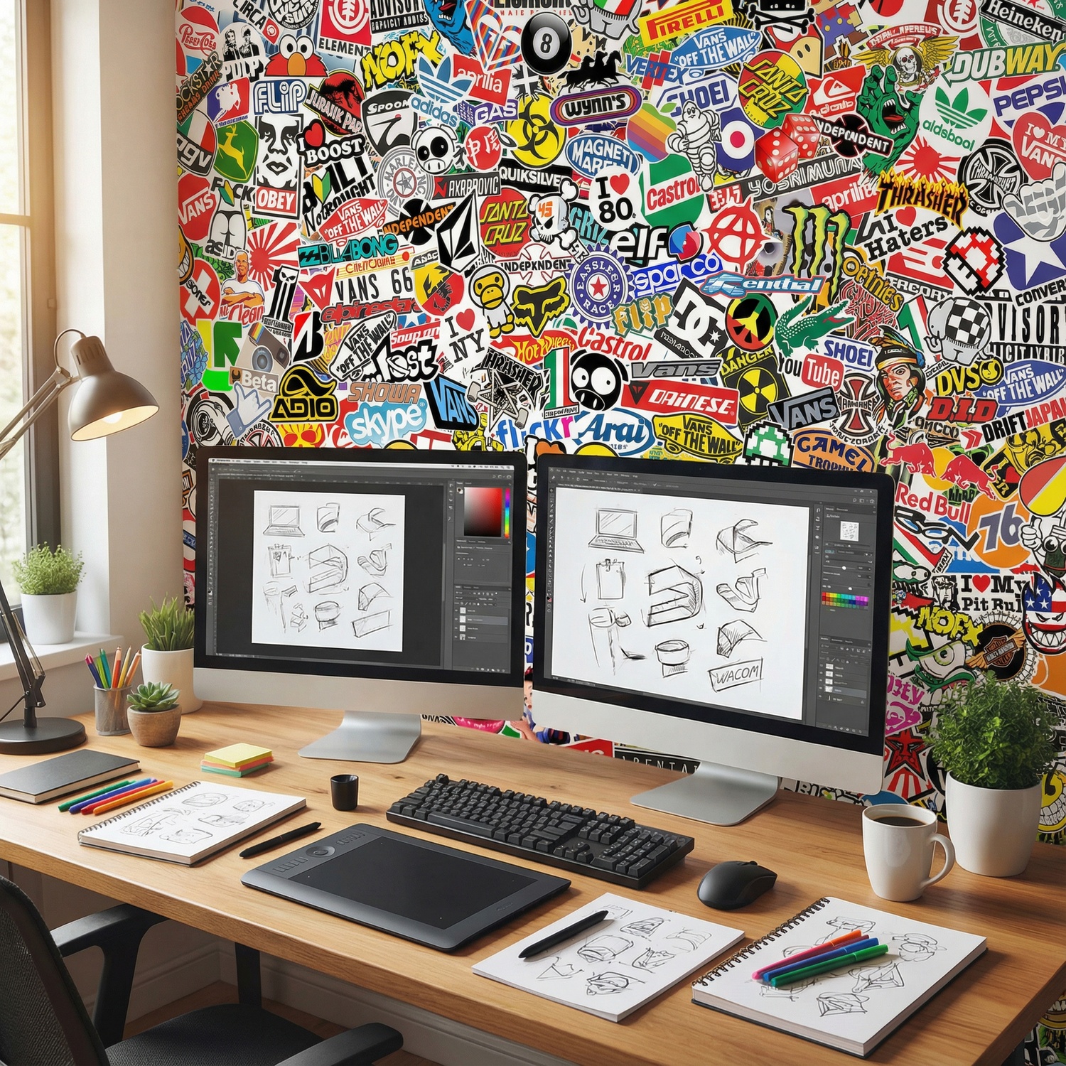 Wall Murals: StickerBomb mural