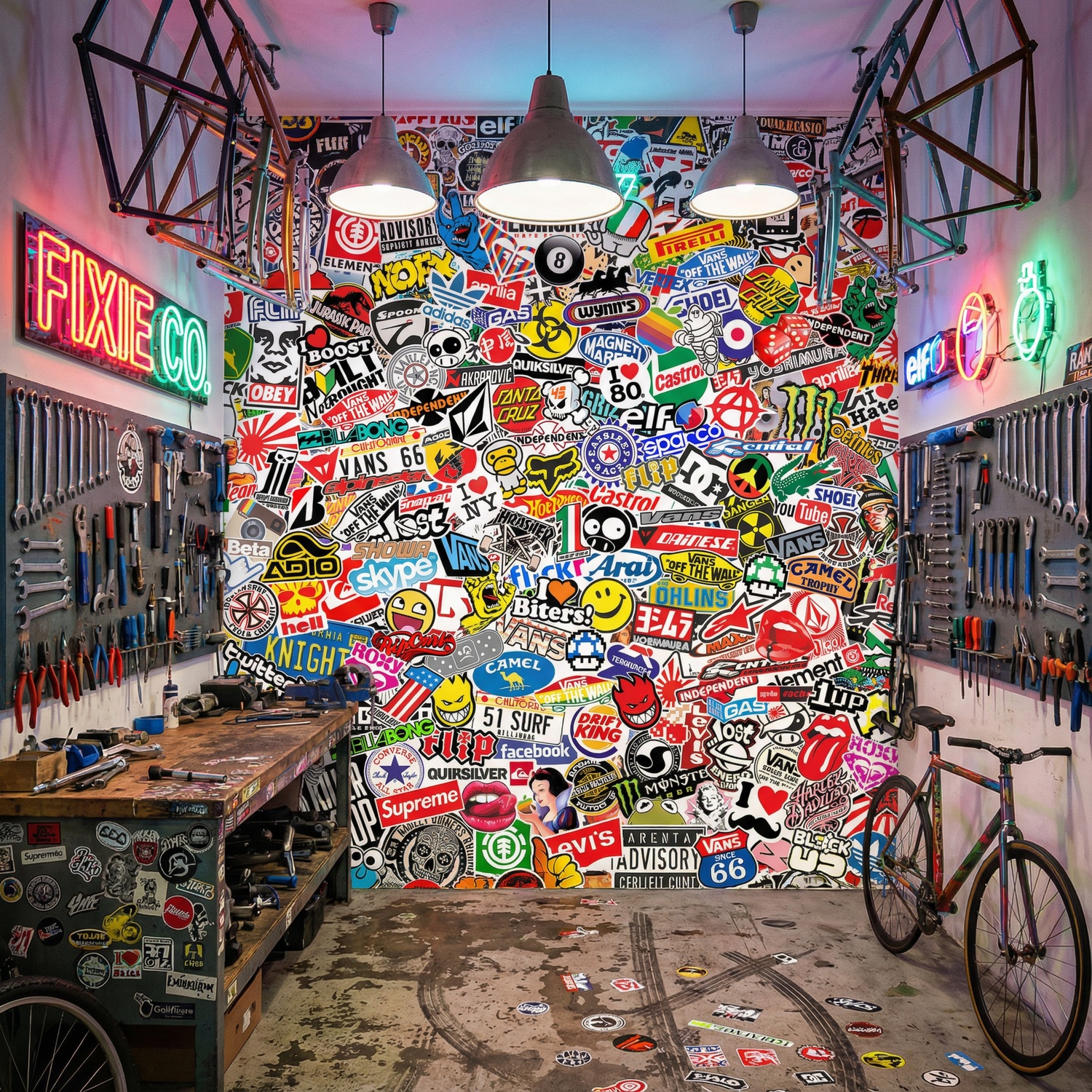 Wall Murals: StickerBomb mural