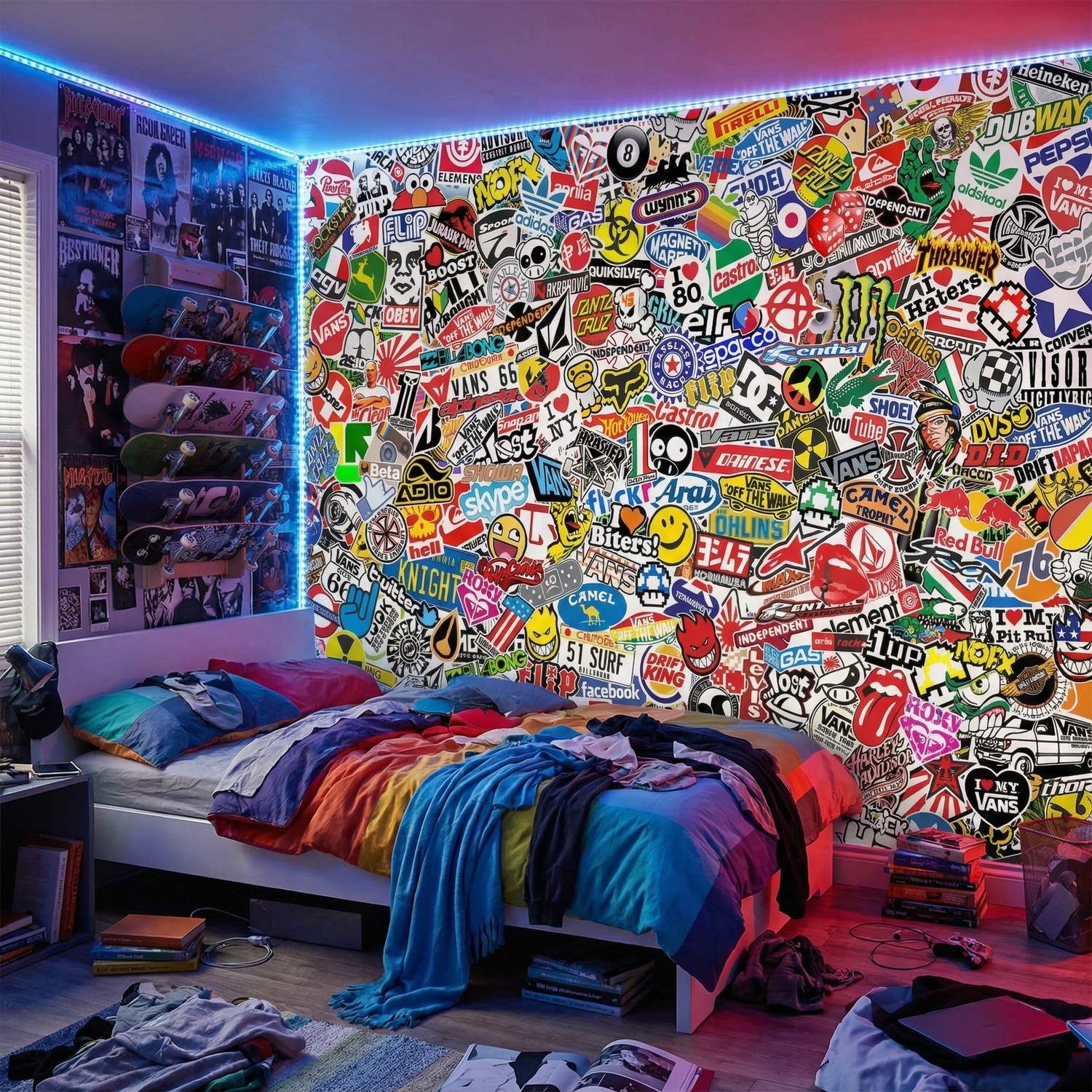 Wall Murals: StickerBomb mural