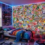 Wall Murals: StickerBomb mural 4