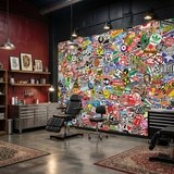 Wall Murals: StickerBomb mural 7