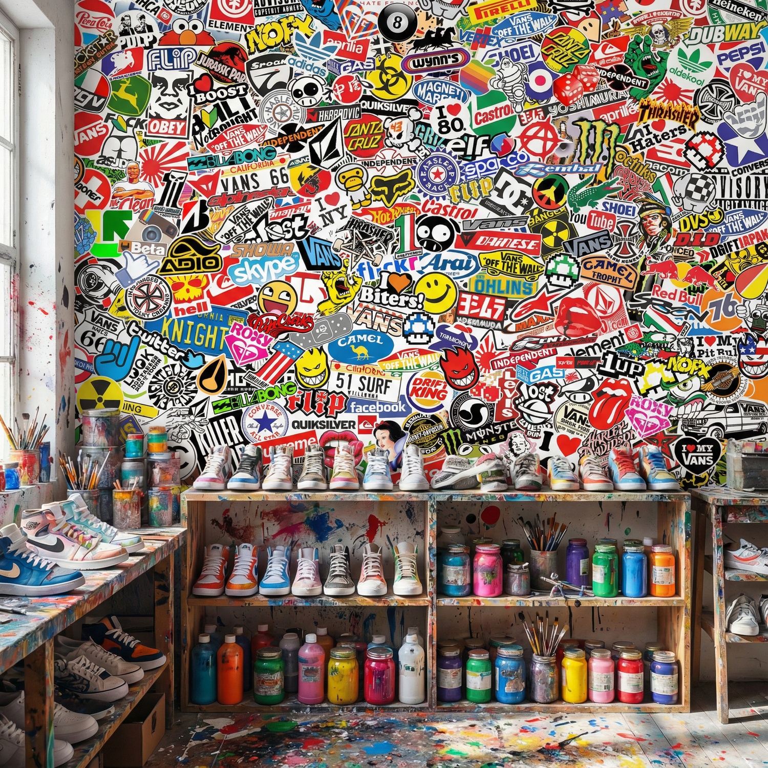 Wall Murals: StickerBomb mural