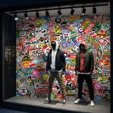 Wall Murals: StickerBomb mural 9