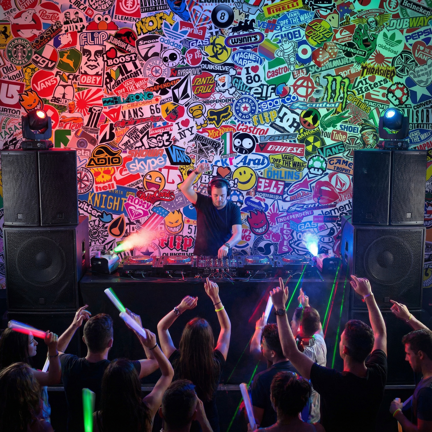 Wall Murals: StickerBomb mural