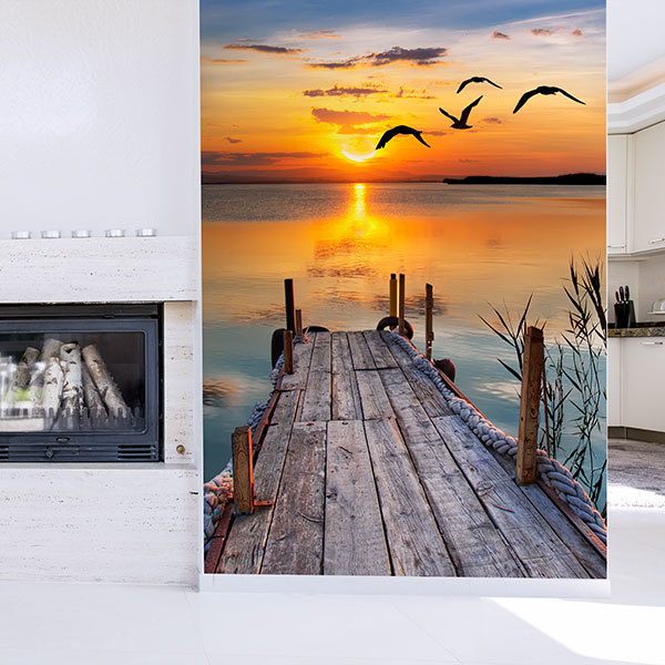 Wall Murals: Sunset on the pier