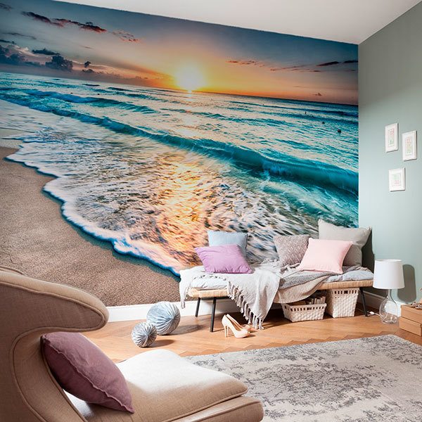 Wall Murals: Soft waves at dusk 0