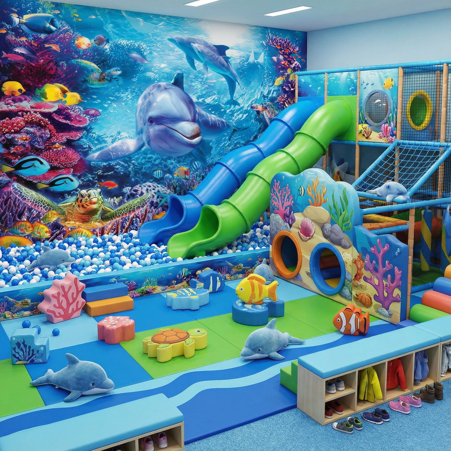 Wall Murals: Dolphins under the sea