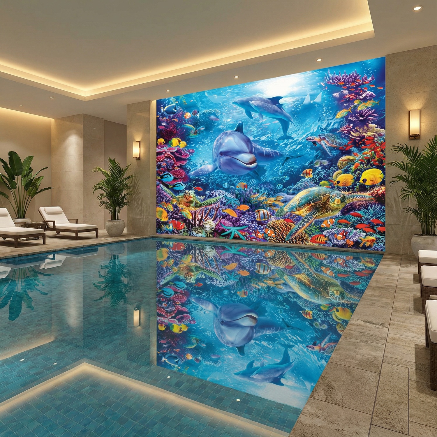 Wall Murals: Dolphins under the sea