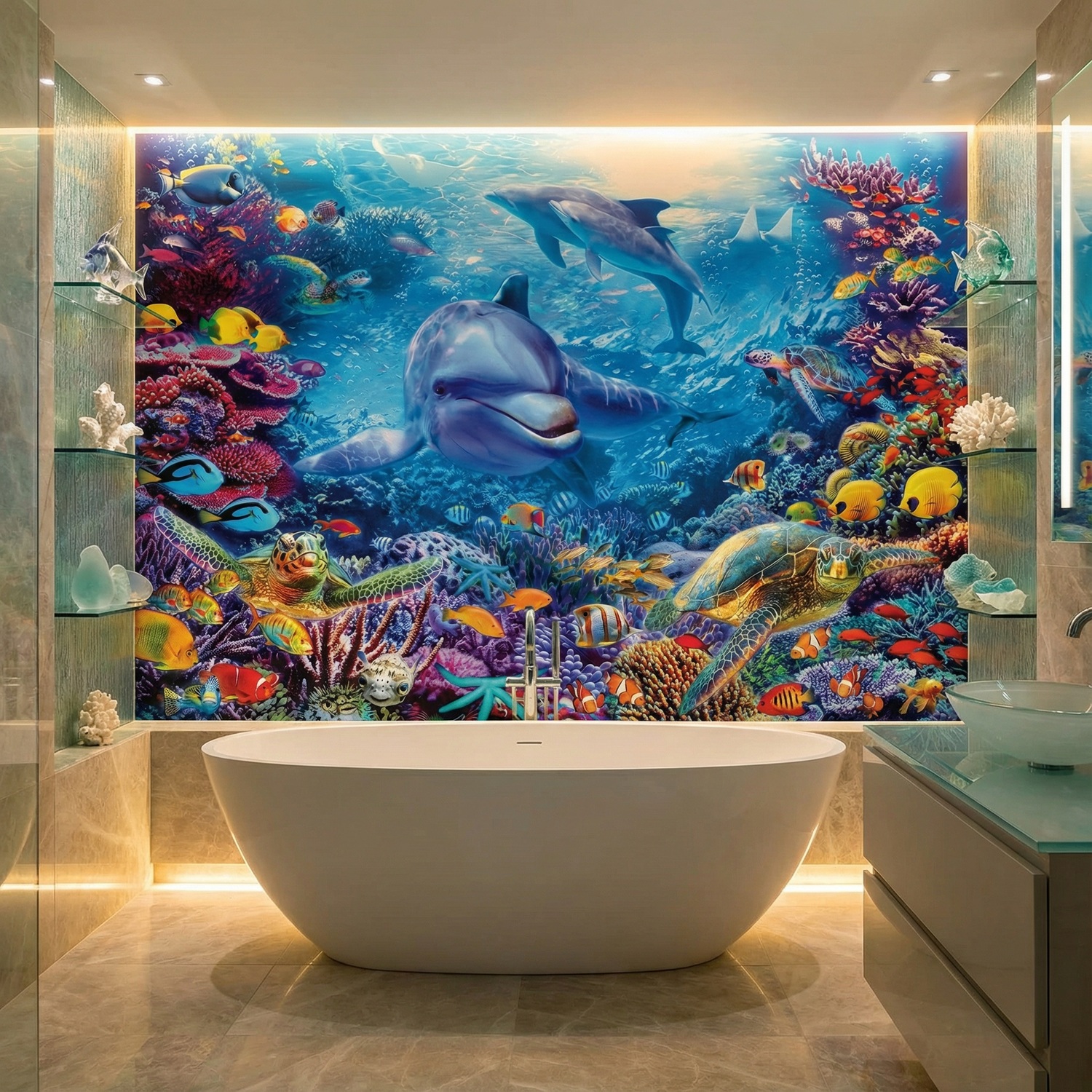 Wall Murals: Dolphins under the sea