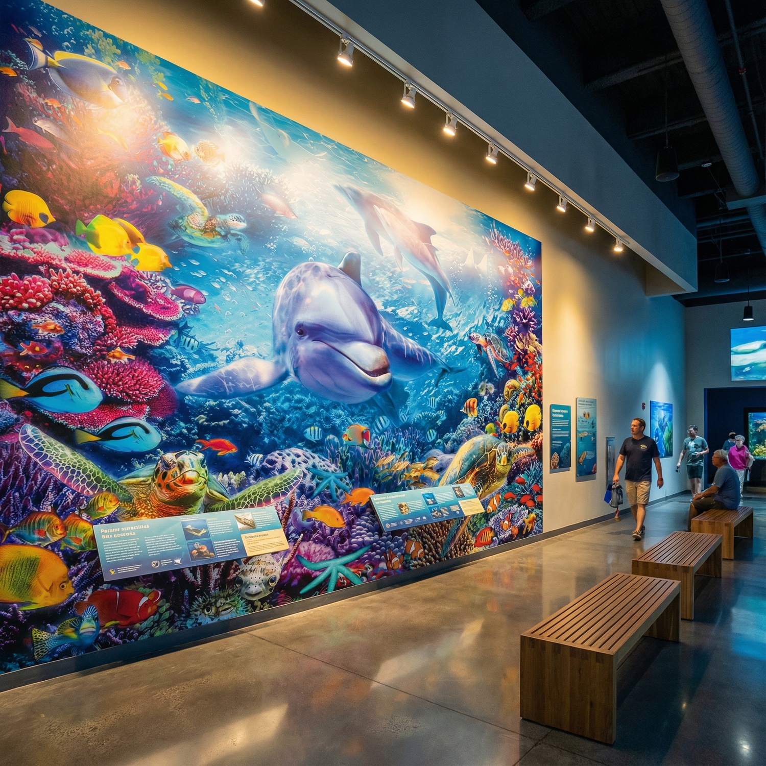 Wall Murals: Dolphins under the sea