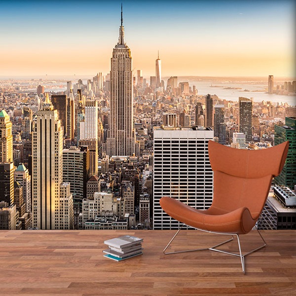 Wall Murals: Downtown Manhattan at sunset 0