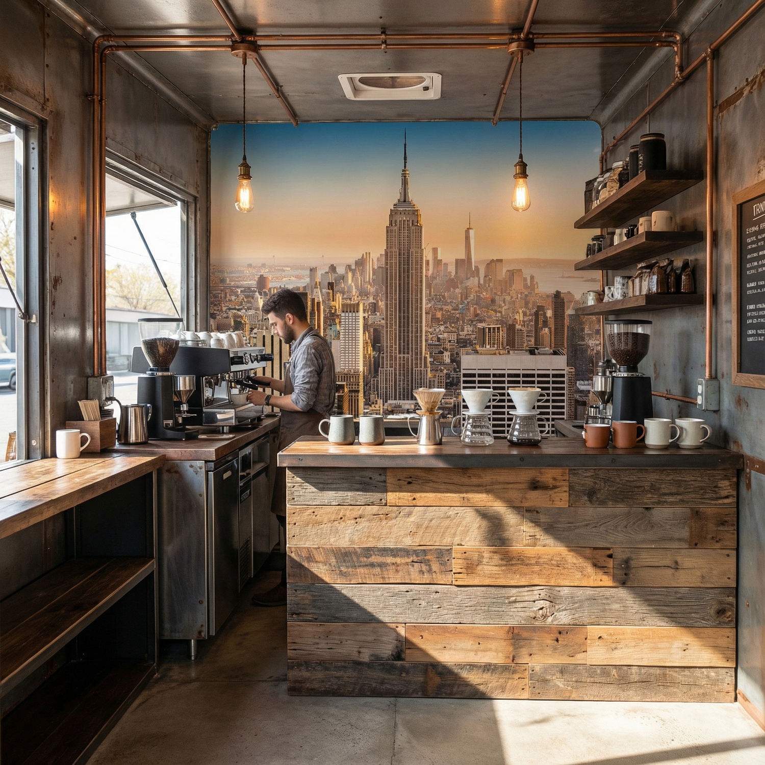 Wall Murals: Downtown Manhattan at sunset