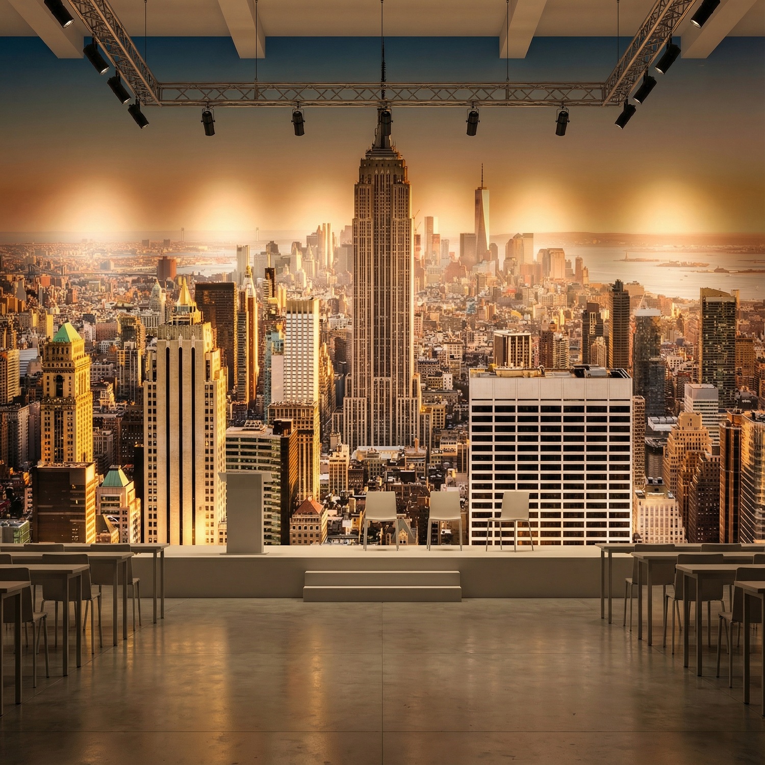 Wall Murals: Downtown Manhattan at sunset
