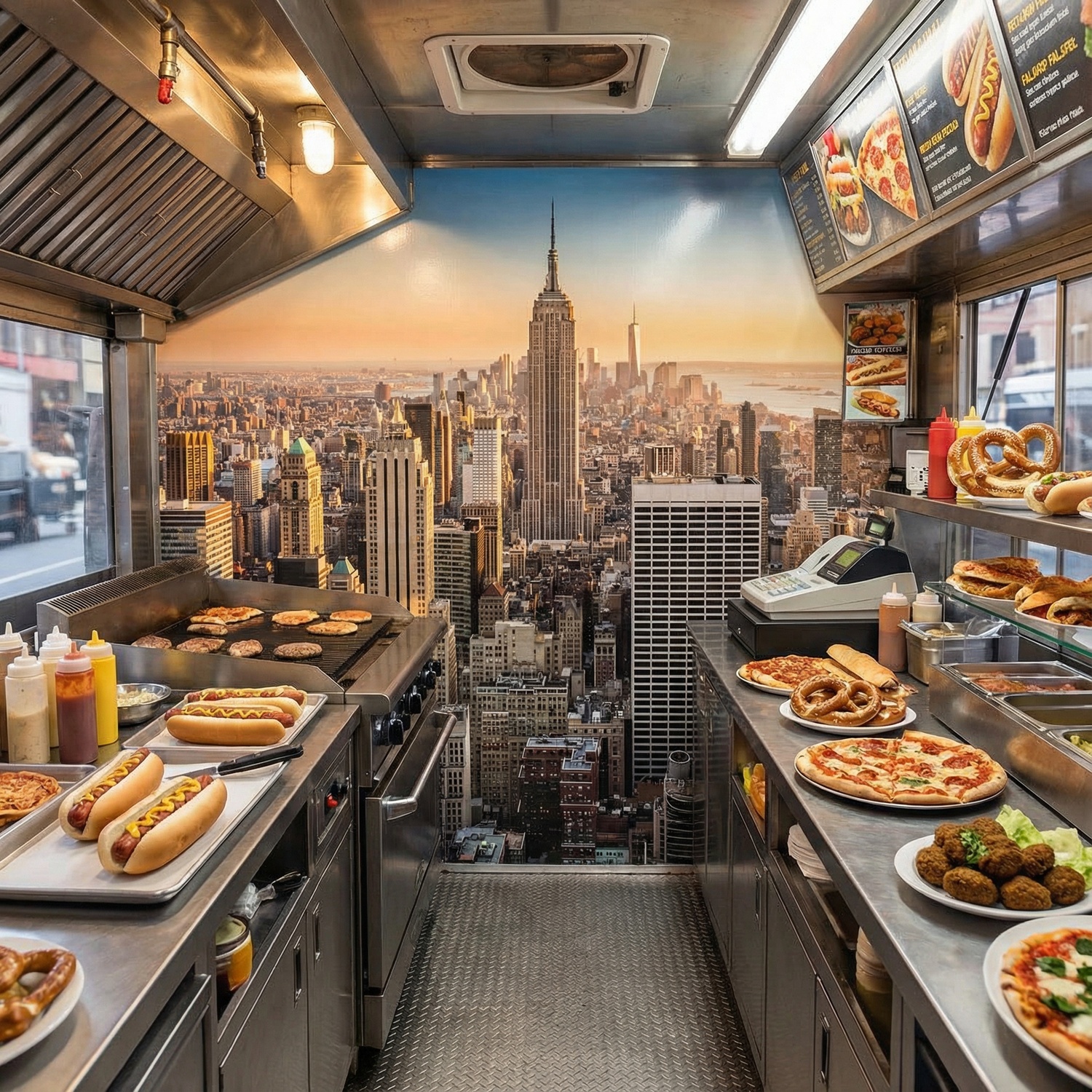 Wall Murals: Downtown Manhattan at sunset