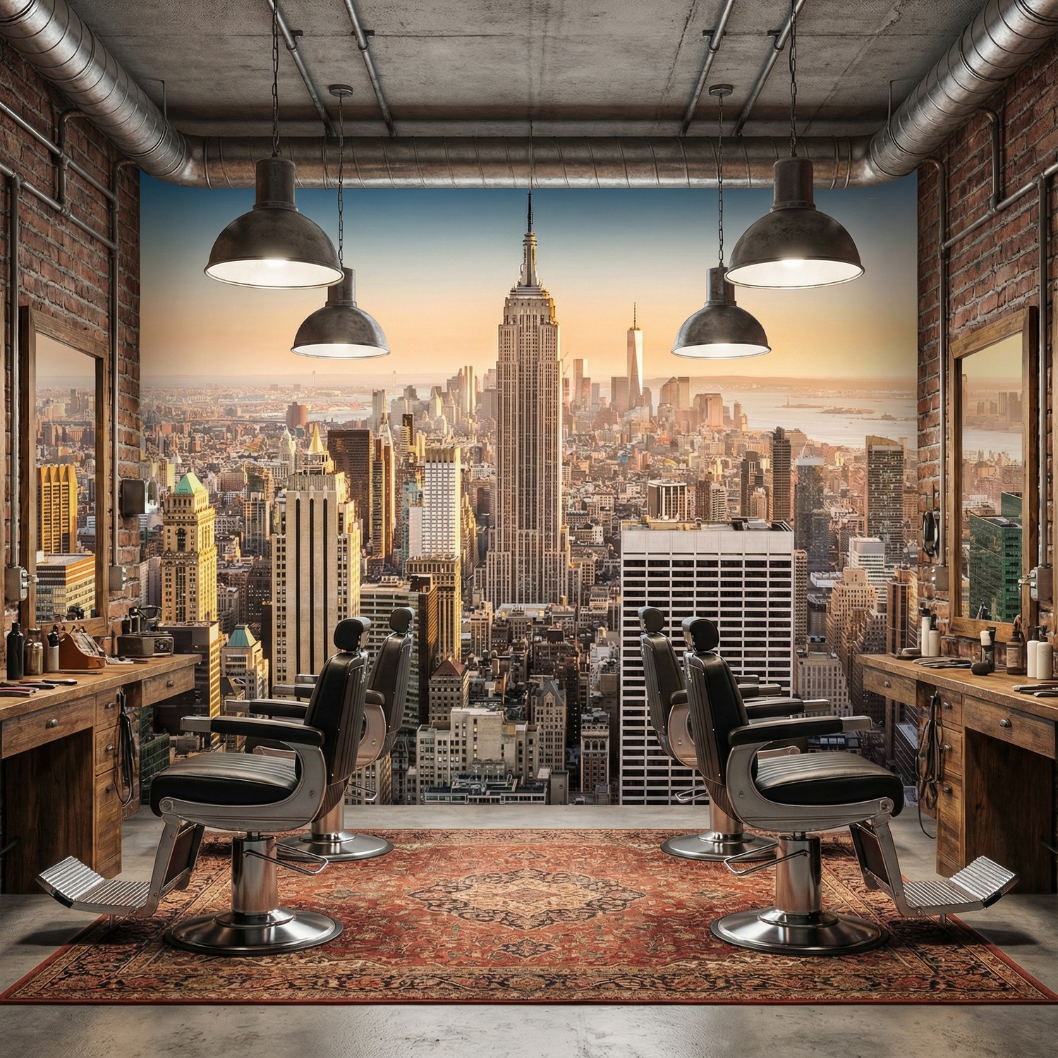 Wall Murals: Downtown Manhattan at sunset