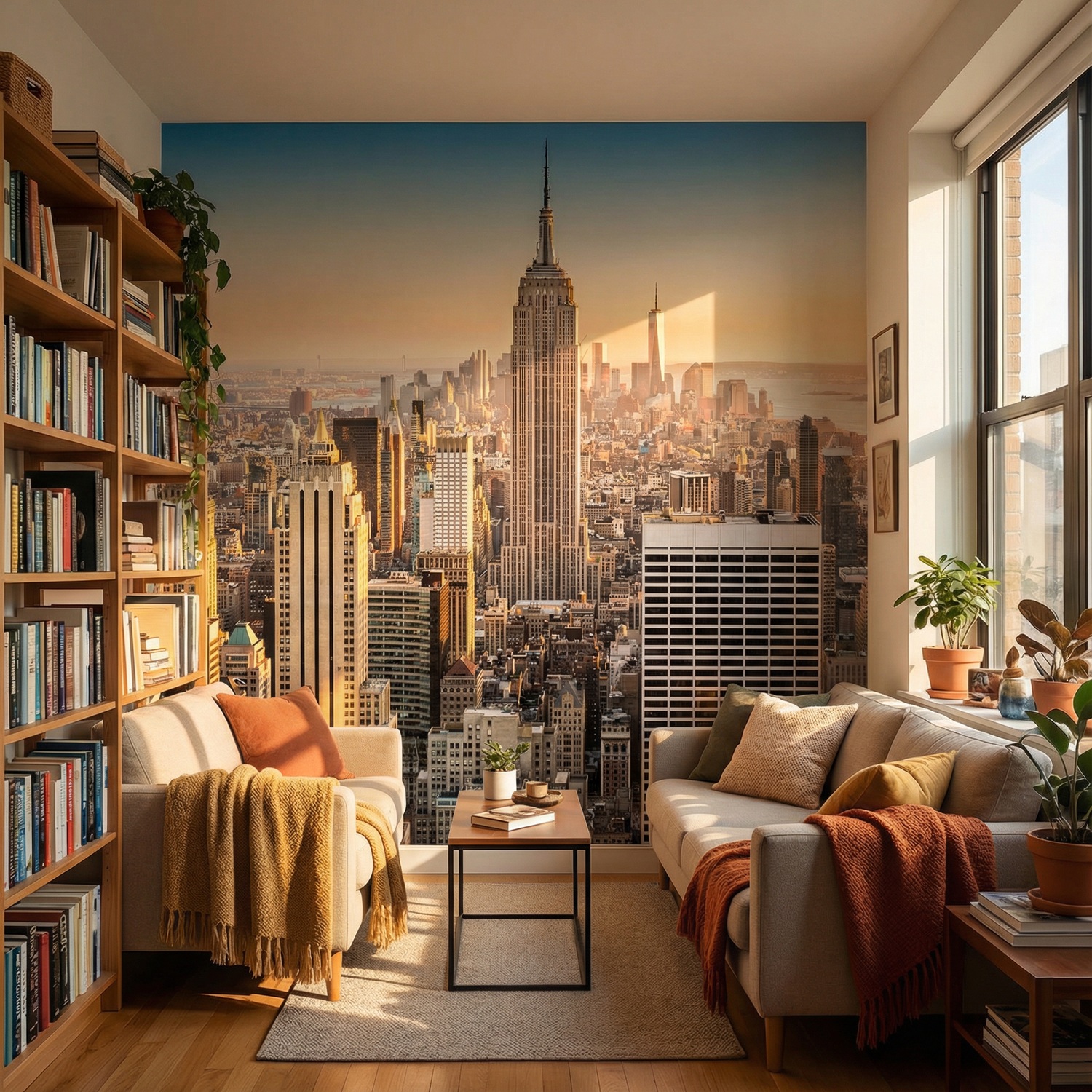Wall Murals: Downtown Manhattan at sunset