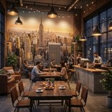 Wall Murals: Downtown Manhattan at sunset 4