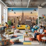 Wall Murals: Downtown Manhattan at sunset 5