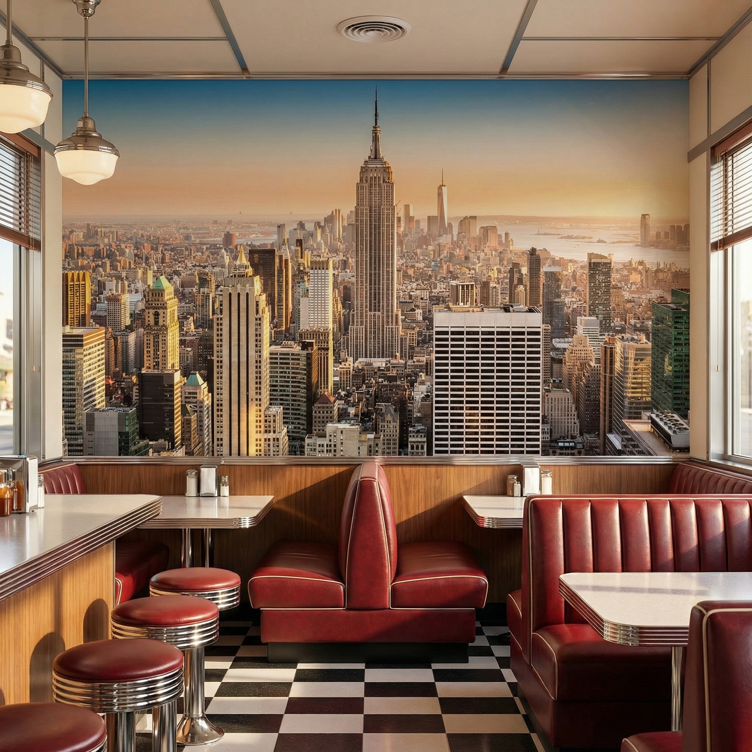 Wall Murals: Downtown Manhattan at sunset