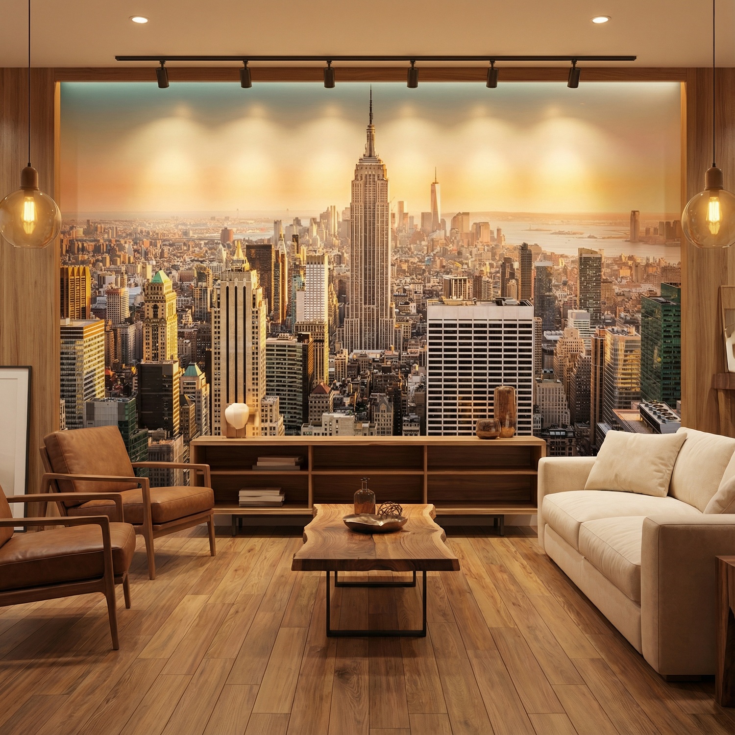 Wall Murals: Downtown Manhattan at sunset