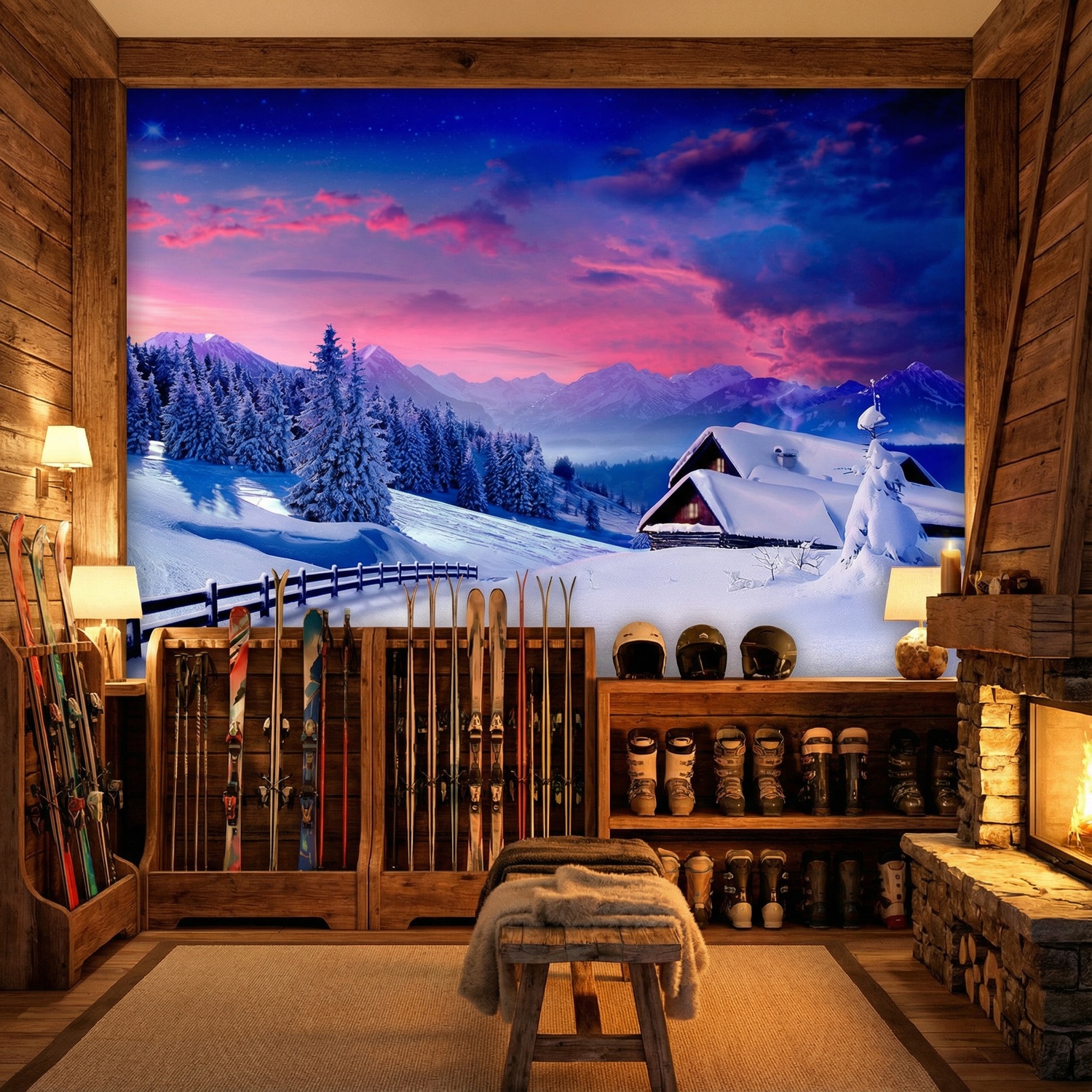 Wall Murals: Cottage in the Alps