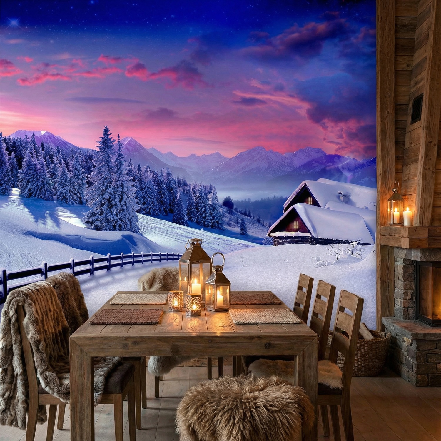 Wall Murals: Cottage in the Alps