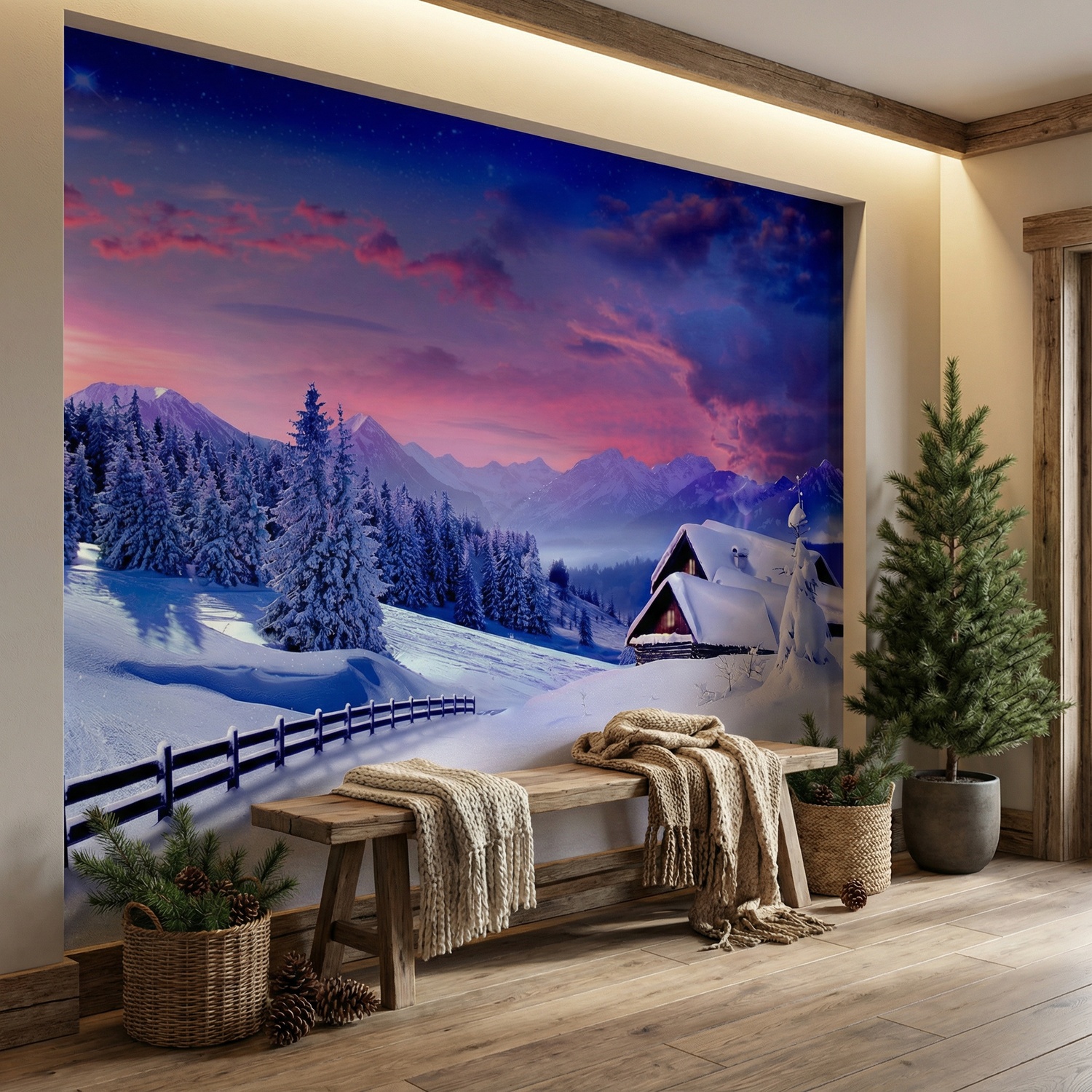 Wall Murals: Cottage in the Alps