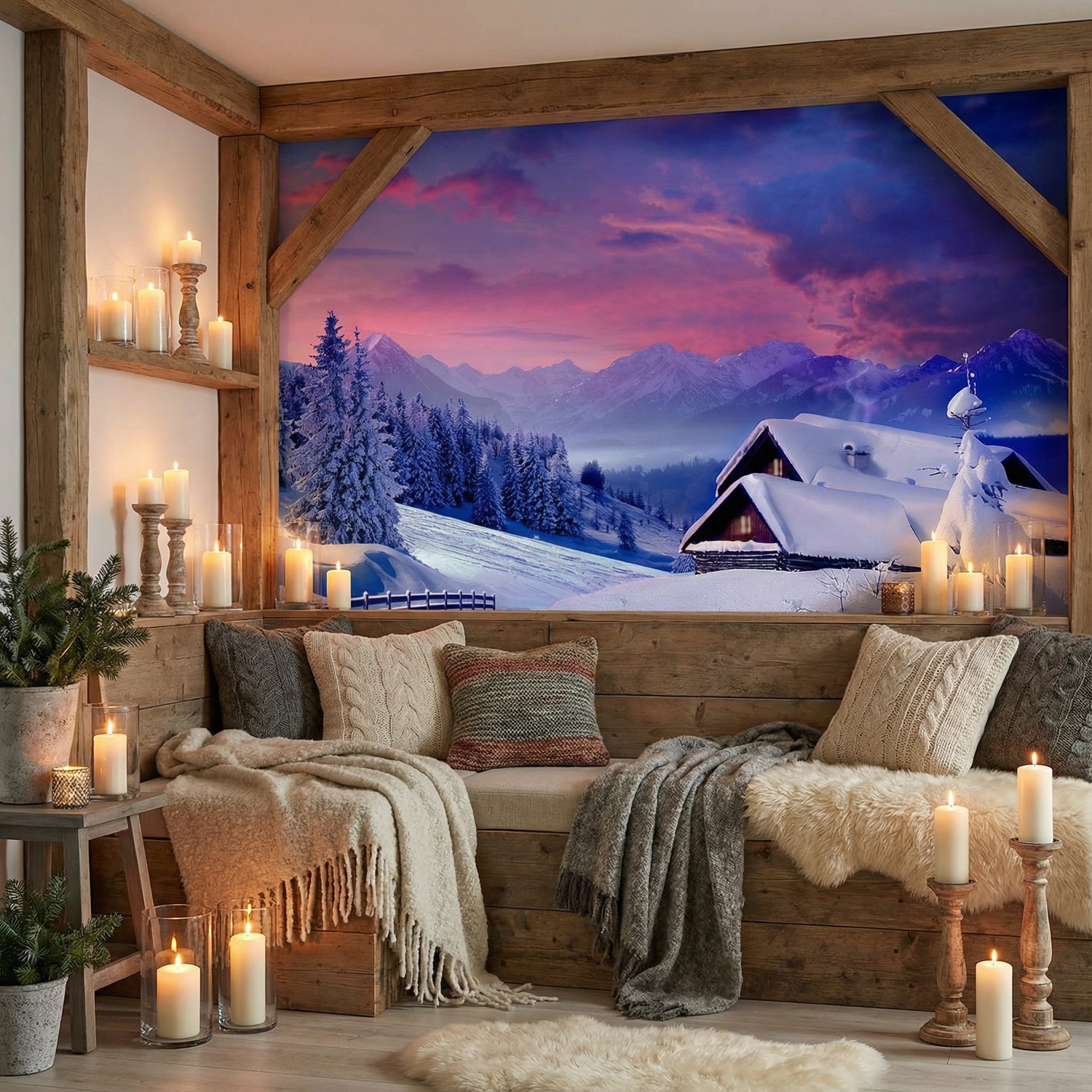 Wall Murals: Cottage in the Alps