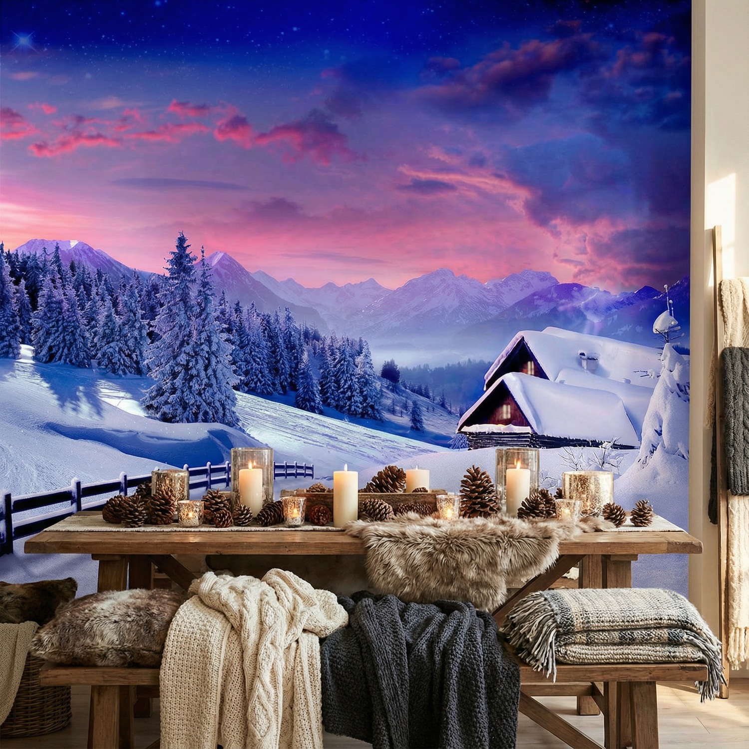 Wall Murals: Cottage in the Alps