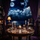 Wall Murals: Full moon over the ocean 13