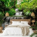 Wall Murals: Waterfalls in the tropical garden 4
