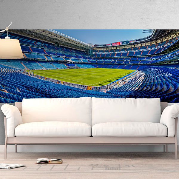 Wall Mural Wall Decals 3D Window Football Stadium Pitch View Wall Stickers 