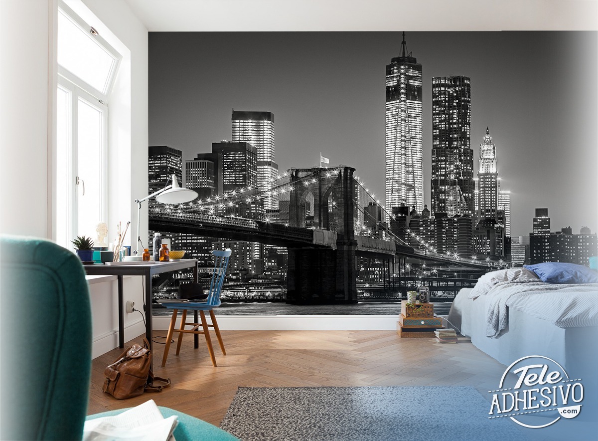 Wall Murals: Manhattan in black and white