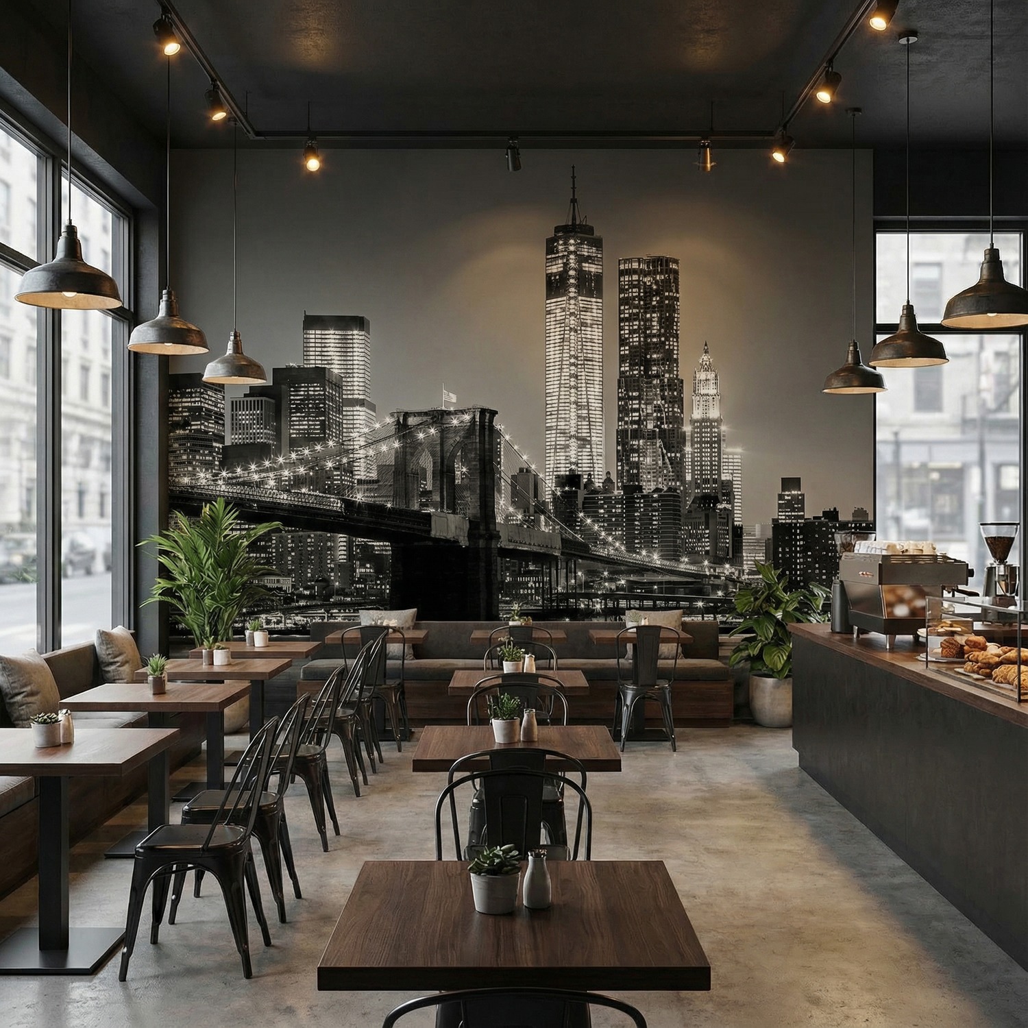 Wall Murals: Manhattan in black and white