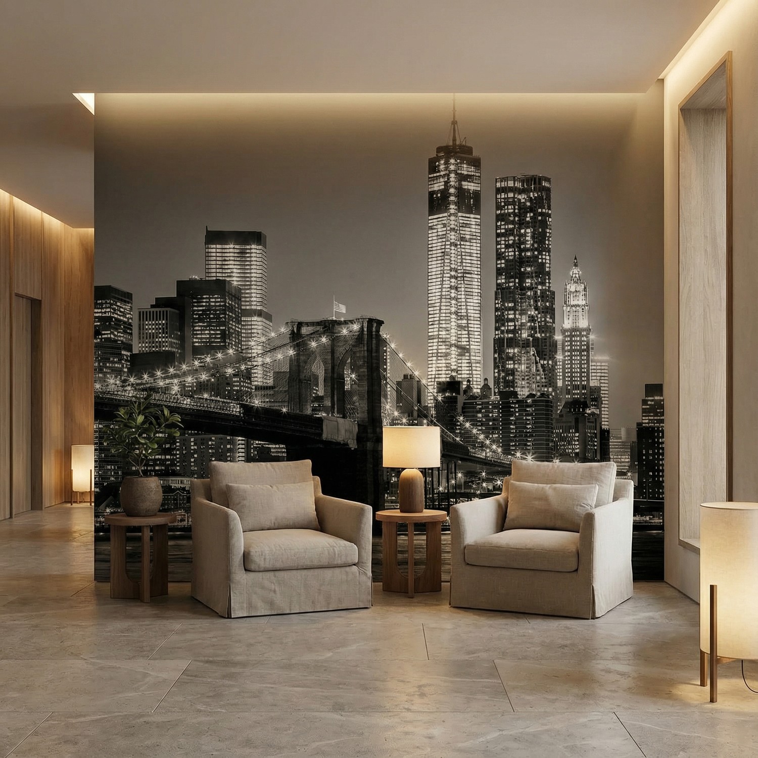 Wall Murals: Manhattan in black and white