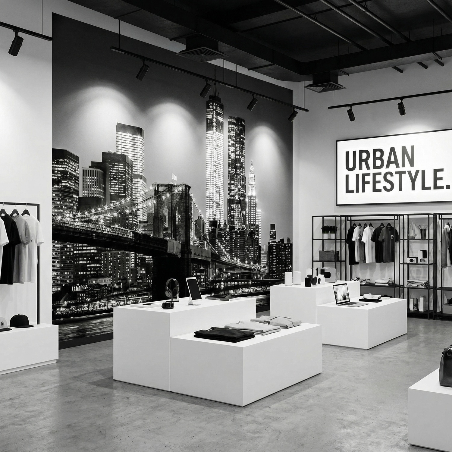 Wall Murals: Manhattan in black and white