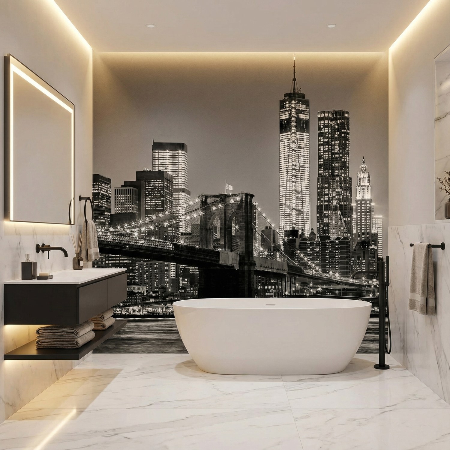 Wall Murals: Manhattan in black and white