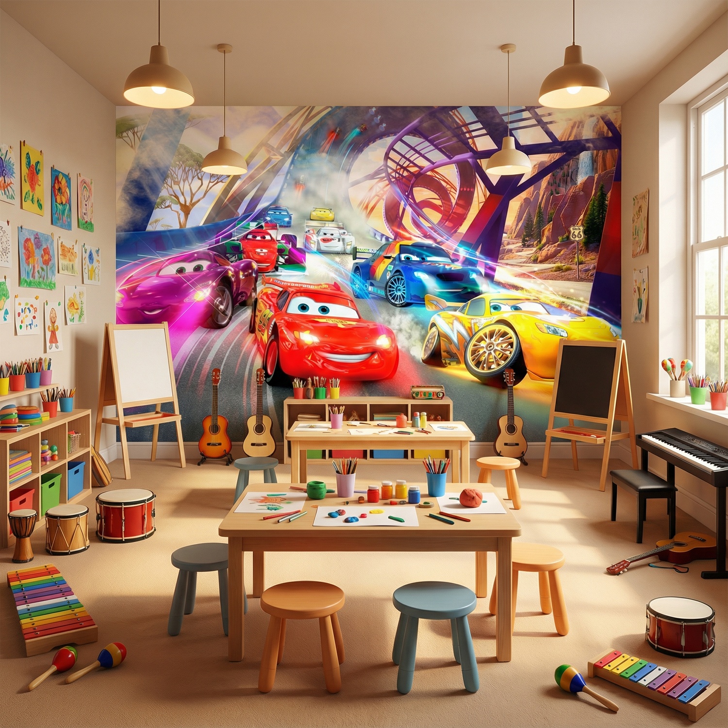 Wall Murals: Cars race, Disney