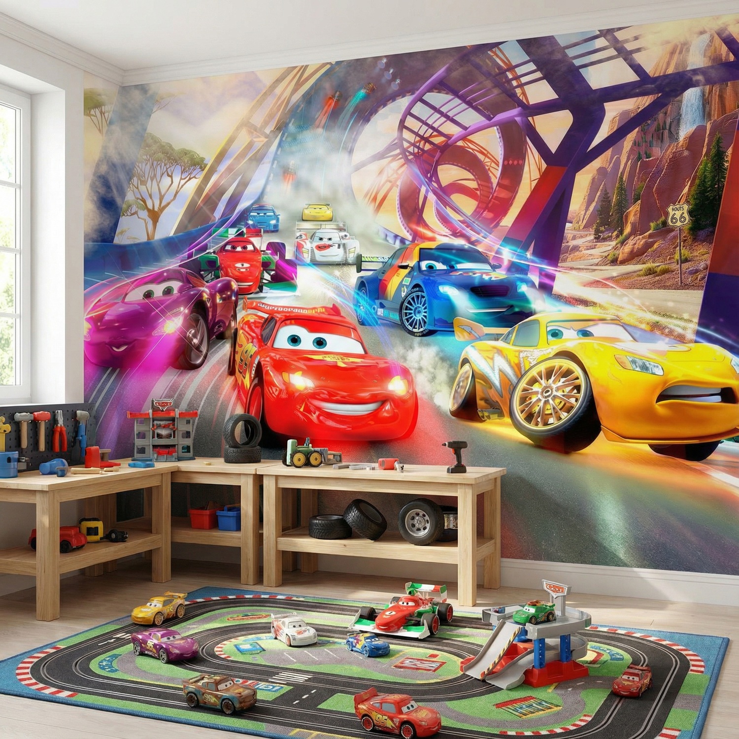 Wall Murals: Cars race, Disney