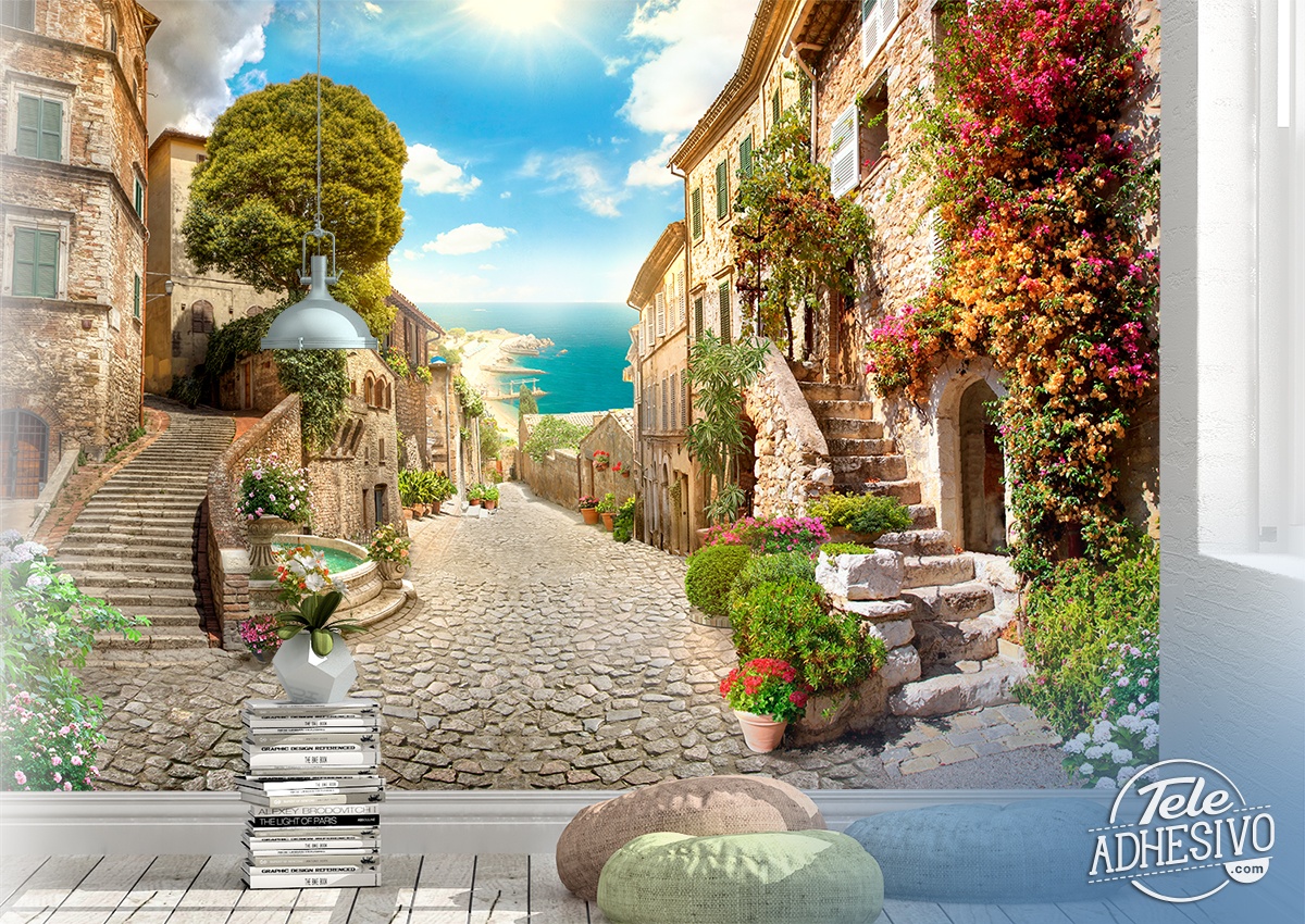 Wall Murals: Coastal village in Malta