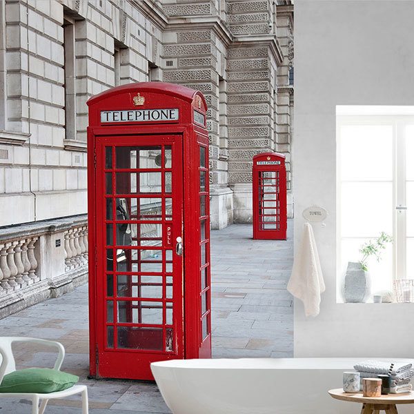 Wall Murals: Red telephone booth 0