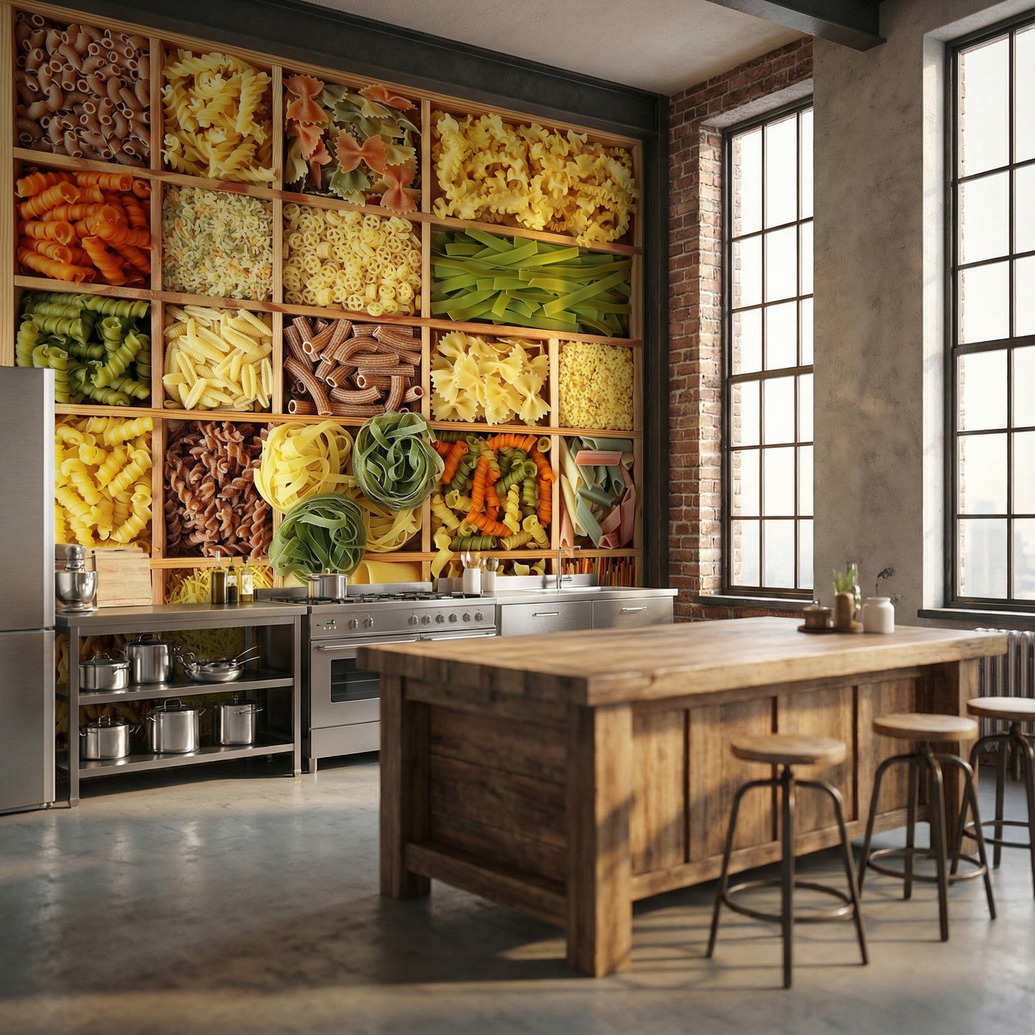 Wall Murals: Collage Italian Pasta