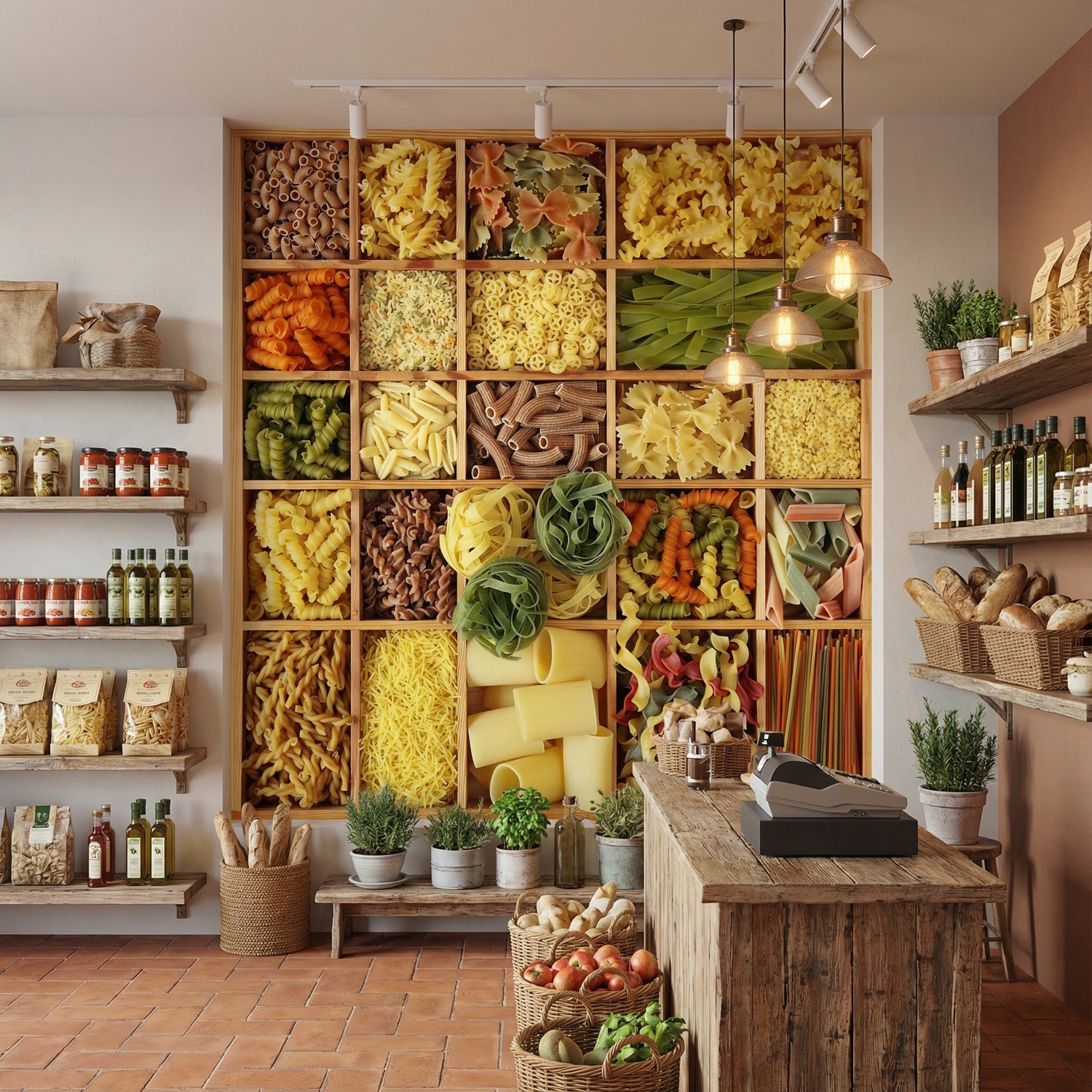 Wall Murals: Collage Italian Pasta