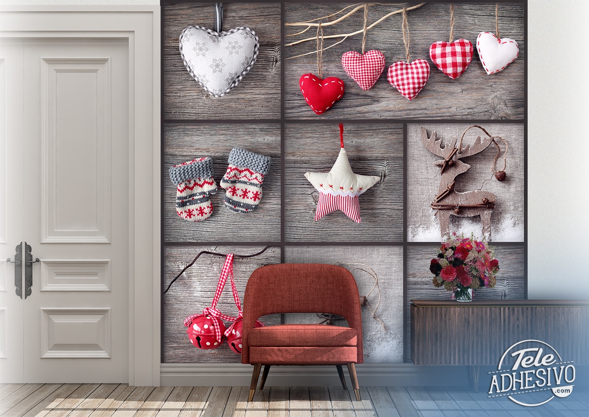 Wall mural Collage Christmas Decoration