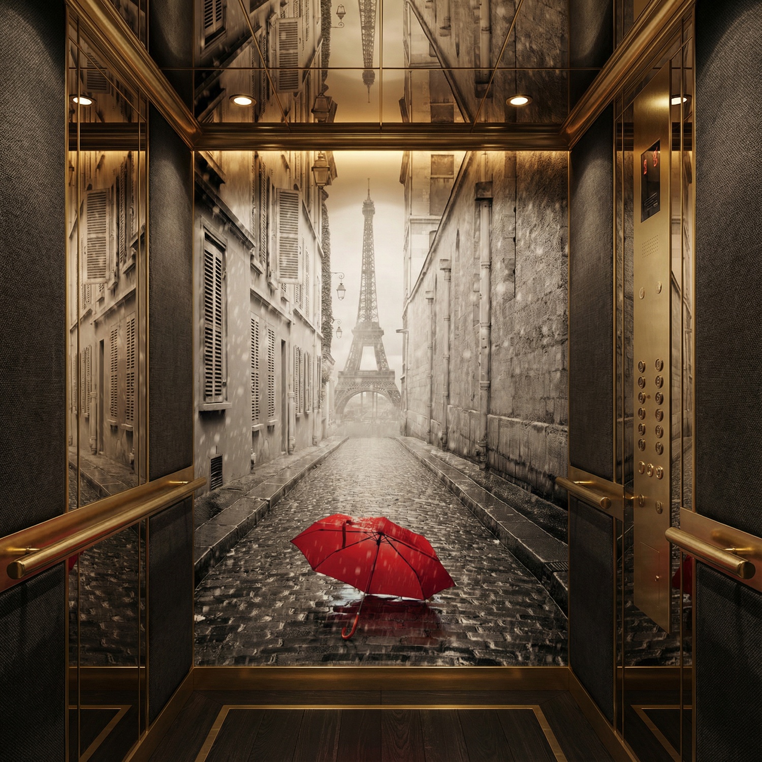 Wall Murals: Rain in Paris