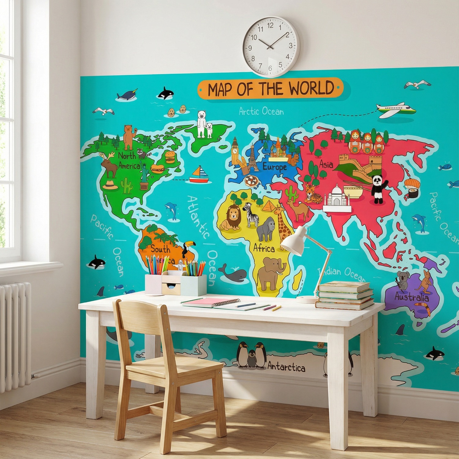 Wall Murals: Kid's World Map