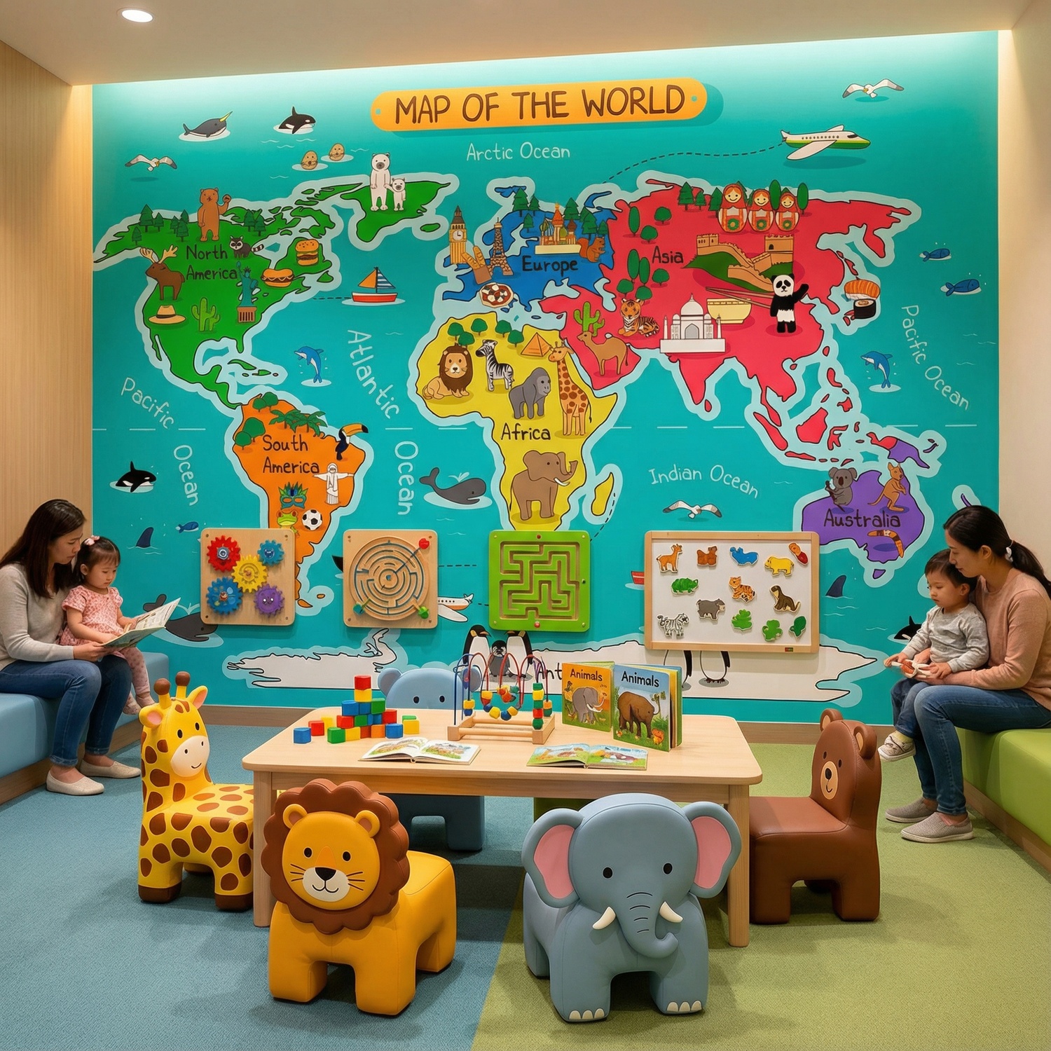 Wall Murals: Kid's World Map
