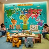 Wall Murals: Kid's World Map 13